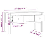 Coffee Table Black 102x49x55 cm Solid Wood Pine 820945