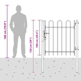 Fence Gate Grey 100 x 100 cm Powder coated steel 42008867