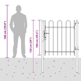 Fence Gate BOXTEL 103 x 150 cm Powder-Coated Steel Grey 42008867