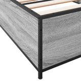 ZNTS Bed Frame Grey Sonoma 75x190 cm Small Single Engineered Wood and Metal 845124