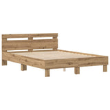 Bed Frame Artisan Oak 140 x 190 cm Engineered Wood 3333952