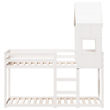 Bunk Bed without Mattress White 75x190 cm Small Single Solid Wood Pine 3282008