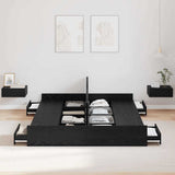 Storage Bed Frame Black oak 135 x 190 cm Engineered wood 3335318