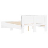 Bed Frame White Engineered wood, Plywood Double Bed Frame 3207616