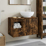 Bathroom Furniture Set 2 pcs Smoked Oak Engineered Wood 3404089