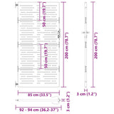 Garden Gate with Lock Black 85 x 200 cm Powder-coated steel 42015878