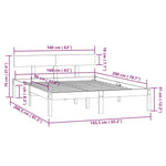 Bed Frame without Mattress Black Solid Wood 160x200 cm 810161