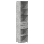 Slim Storage Cabinet Concrete Grey 40x42.5x225 cm Engineered Wood 3281283