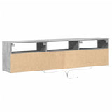 TV Wall Cabinet with LED Concrete Grey 180x31x45 cm 3307943