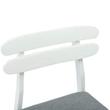 Dining Chair 2 pcs White and Grey Solid Rubber Wood 42020514