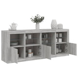 Sideboard with LED Lights Grey Sonoma 164x37x67 cm 3209056