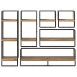 Wall Shelf Set with Shelf 6 pcs Artisan Oak 100 x 25 x 30 cm 882848