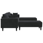 Velvet Sofa with Cushion 3 pcs Black 208 cm Velvet 3335177