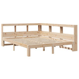 Bookcase Bed without Mattress 160x200 cm Solid Wood Pine 3324376