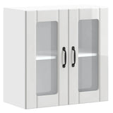 Kitchen Wall Cabinet with Glass Door Lucca High Gloss White Engineered Wood 853909