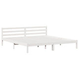 Bed Frame White 215.5 x 205.5 x 69.5 cm Solid Pine Wood 869773