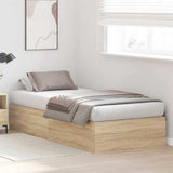 Storage Bed Frame Sonoma Oak 90 x 190 cm Engineered Wood 3335407