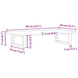 Basin Shelf Wall Mounted Steel and Solid Wood Acacia 3302668