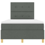 Box Spring Bed with Headboard Dark grey 120 x 200 cm Fabric 3339610