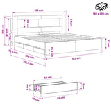 Bed Frame with Storage and Headboard Artisan Oak 180 x 200 cm 3445832