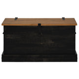 ZNTS Storage Chest HALDEN Black 91x48x47 cm Solid Wood Pine 4018404