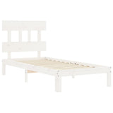 Bed Frame without Mattress White 100x200 cm Solid Wood Pine 3193587