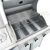 Gas BBQ Grill with 4 Burners Silver Stainless Steel 367590