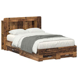 Bed Frame with Storage Old Wood 120 x 190 cm Engineered Wood 3433842