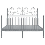 Bed Frame without Mattress Grey Metal 160x200 cm 324855