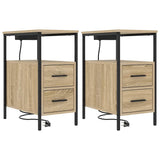 Bedside Cabinet with Drawer 2 pcs Sonoma Oak 30 x 48 x 61 cm 859413