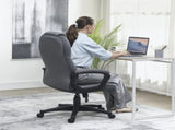 Faux Leather Office Chair - Charcoal Grey T3398P377441