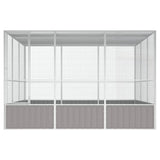 ZNTS Bird Cage Grey 302.5x324.5x211.5 cm Galvanised Steel 171553