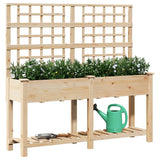 Garden Planter Beige 161 x 46 x 152.5 cm Solid Fir Wood 42006572