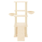 Cat Tree with Sisal Scratching Posts Cream 133 cm 171756