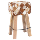 Bar Stool 2 pcs Brown Patchwork 44 x 33 x 74 cm Real Leather 42042126