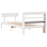 Bed Frame without Mattress White 90x190 cm Single Solid Wood Pine 3306606