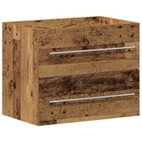 Bathroom Sink Cabinet with Drawer Wall-mounted 2 pcs Old Wood 3332496