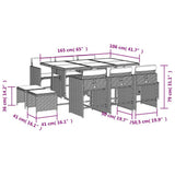 11 Piece Garden Dining Set with Cushions Black Poly Rattan 3211146