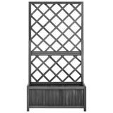Planter Black Solid firwood Medium Planters Planter 316427