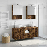 Bathroom Cabinet Set 5 pcs Smoked Oak Engineered Wood 3406363
