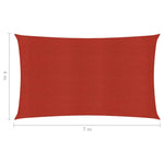 ZNTS Sunshade Sail 160 g/m² Red 4x7 m HDPE 311630