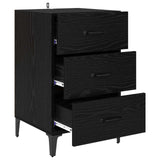 Bedside Cabinet Black Oak 40 x 40.5 x 66 cm Engineered Wood 880624