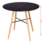 ZNTS Dining Table MDF Round Black 241304