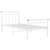 Bed Frame without Mattress White Metal 100x200 cm 325034