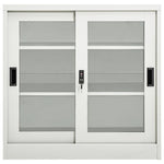 Sliding Door Cabinet Light Grey 90x40x90 cm Steel 335955