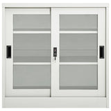 Sliding Door Cabinet Light Grey 90x40x90 cm Steel 335955