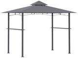 2.5M New Double-Tier BBQ Gazebo Grill Canopy Barbecue Tent Shelter Patio Deck Cover - Grey T3398P318562