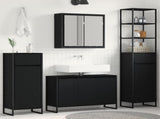 Bathroom Furniture Set with Drawer Black Oak Engineered Wood 3403046