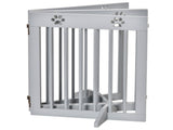 Freestanding Pet Gate 4 Panel Folding Wooden Dog Barrier w/ Support Feet T3398P349695