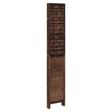 Room Divider 5 Panels Dark Brown Solid Wood Paulownia 358712